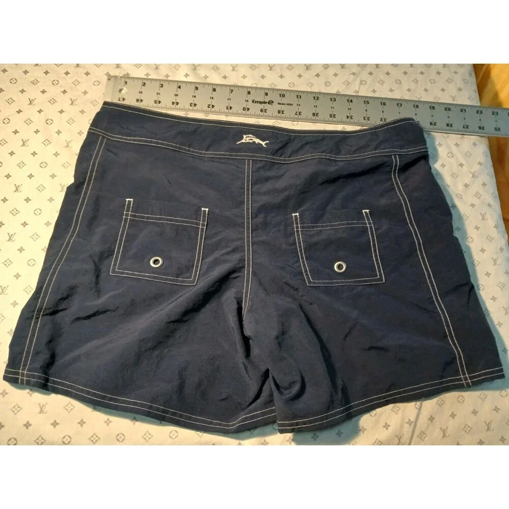 Tommy Bahama Shorts Womens Medium Blue Nylon Drawstring Beach Swim Surf Summer